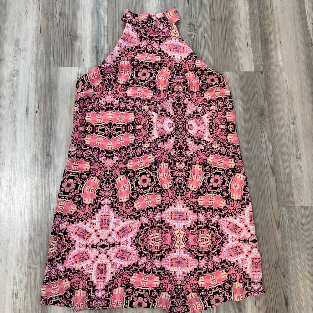 Pink Patterned Halter Dress - image 6
